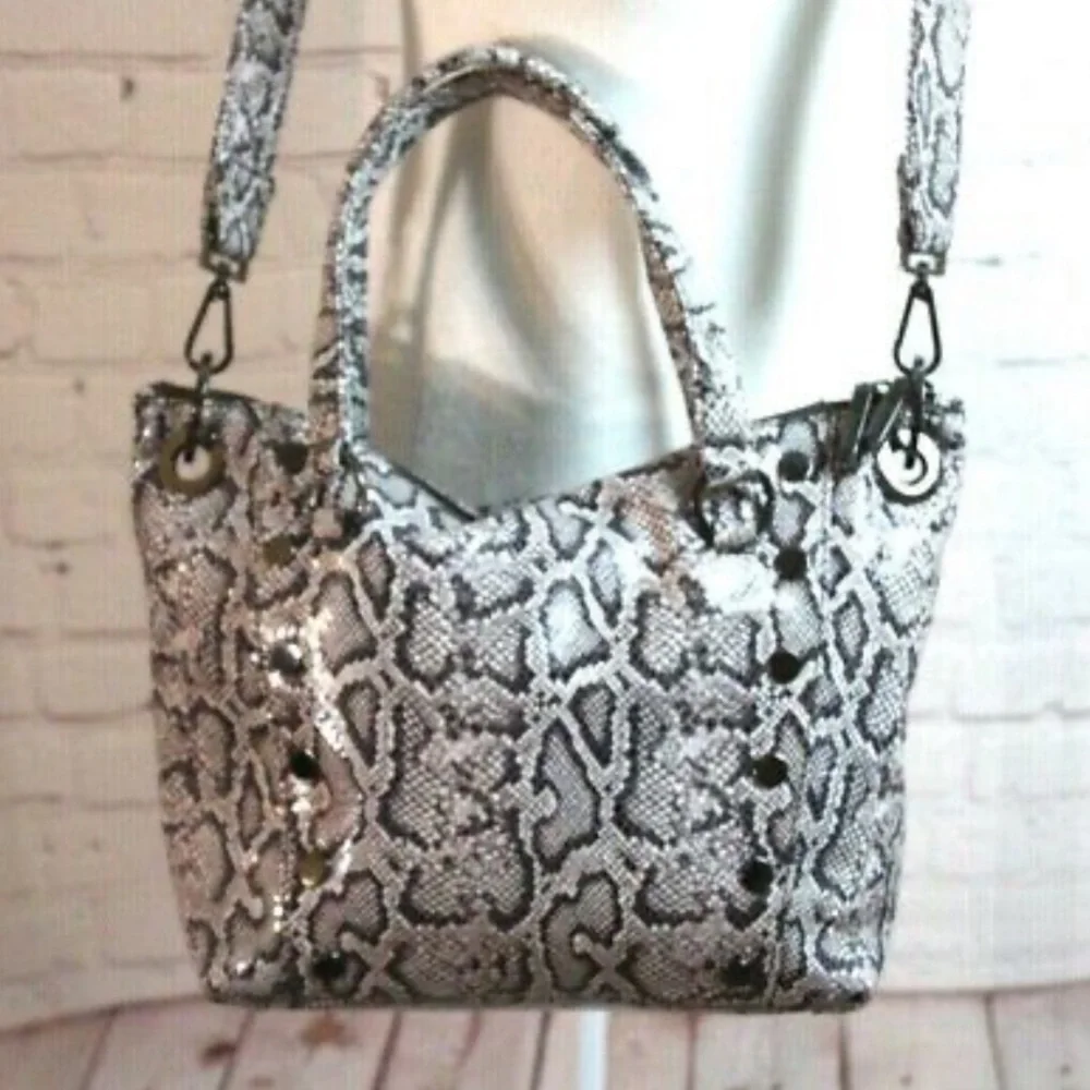 Hammitt Daniel Snake Skin Black/White Bag Size Medium